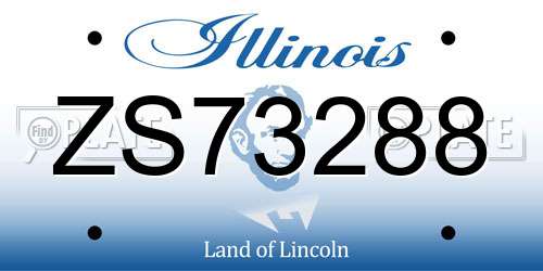ZS73288 Illinois License Plate
