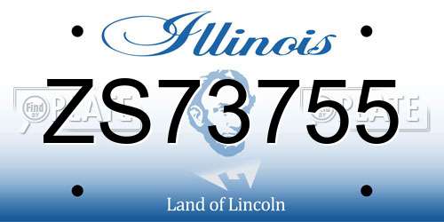 ZS73755 Illinois License Plate