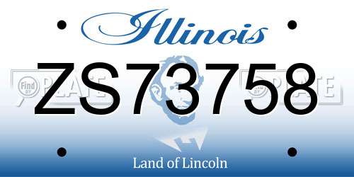 ZS73758 Illinois License Plate