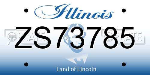ZS73785 Illinois License Plate