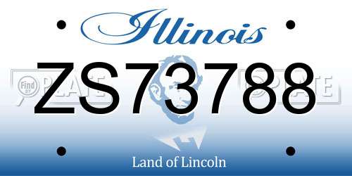 ZS73788 Illinois License Plate