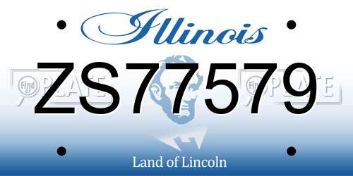 ZS77579 Illinois License Plate