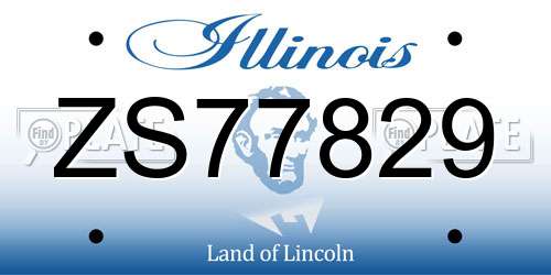 ZS77829 Illinois License Plate