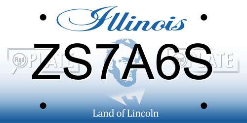 ZS7A6S Illinois License Plate