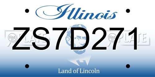 ZS7D271 Illinois License Plate