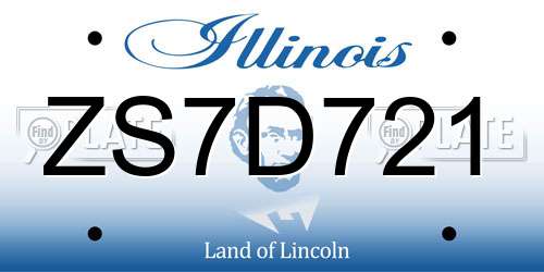ZS7D721 Illinois License Plate
