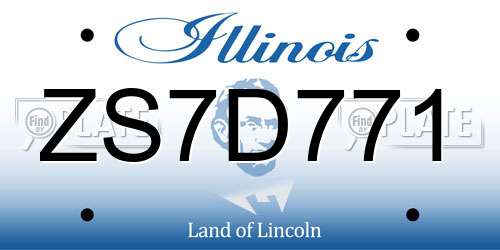 ZS7D771 Illinois License Plate