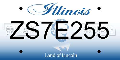 ZS7E255 Illinois License Plate