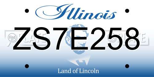 ZS7E258 Illinois License Plate