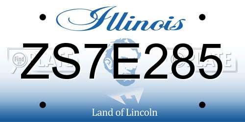 ZS7E285 Illinois License Plate