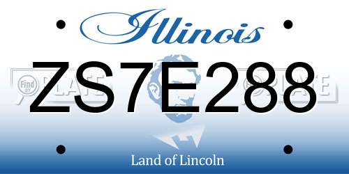 ZS7E288 Illinois License Plate