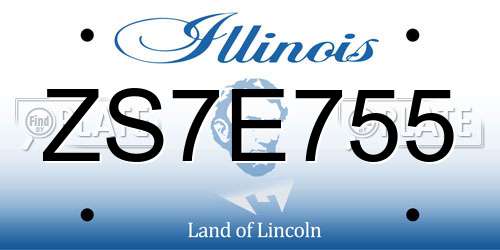 ZS7E755 Illinois License Plate