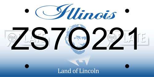 ZS7O221 Illinois License Plate