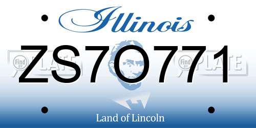 ZS7O771 Illinois License Plate