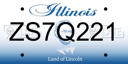 ZS7Q221 Illinois License Plate