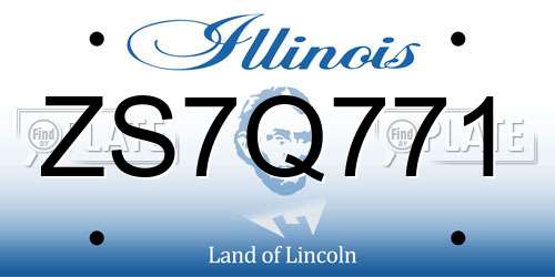 ZS7Q771 Illinois License Plate