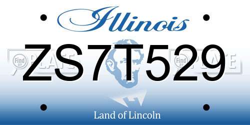ZS7T529 Illinois License Plate
