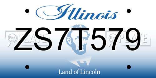 ZS7T579 Illinois License Plate