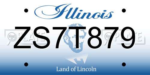 ZS7T879 Illinois License Plate