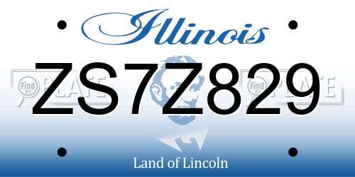 ZS7Z829 Illinois License Plate