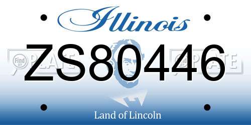 ZS80446 Illinois License Plate