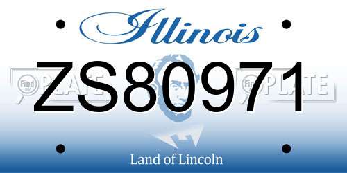 ZS80971 Illinois License Plate