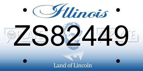 ZS82449 Illinois License Plate