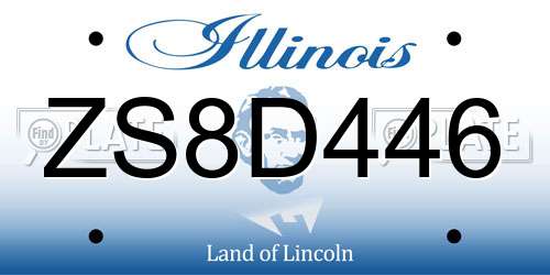 ZS8D446 Illinois License Plate