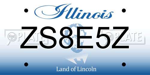 ZS8E5Z Illinois License Plate
