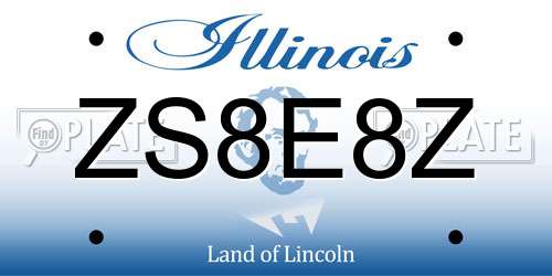 ZS8E8Z Illinois License Plate