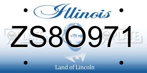 ZS8O971 Illinois License Plate