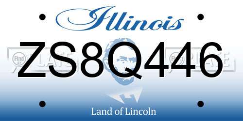 ZS8Q446 Illinois License Plate