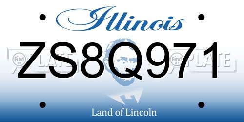 ZS8Q971 Illinois License Plate