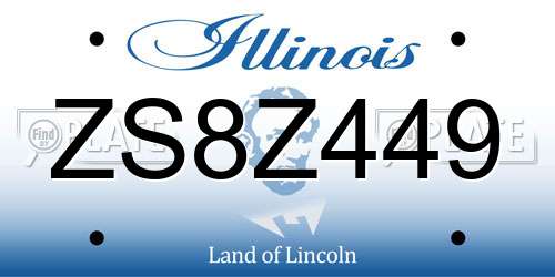 ZS8Z449 Illinois License Plate