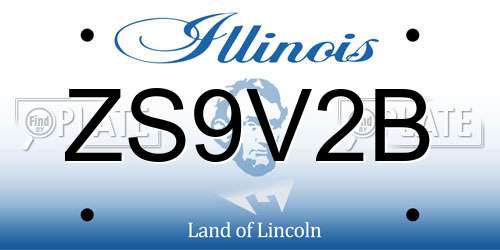 ZS9V2B Illinois License Plate