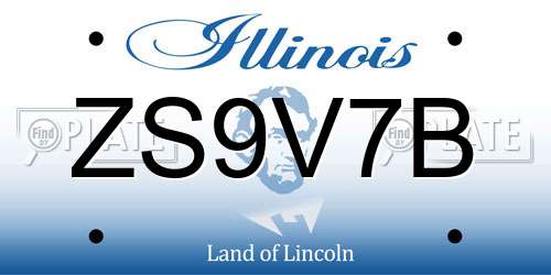 ZS9V7B Illinois License Plate