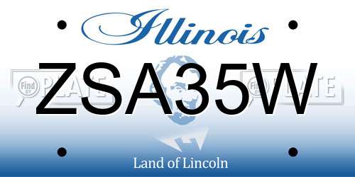 ZSA35W Illinois License Plate