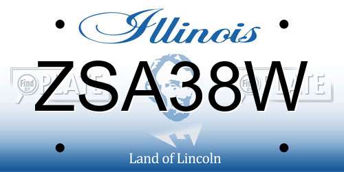ZSA38W Illinois License Plate