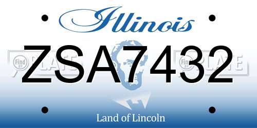 ZSA7432 Illinois License Plate