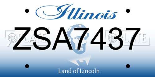 ZSA7437 Illinois License Plate
