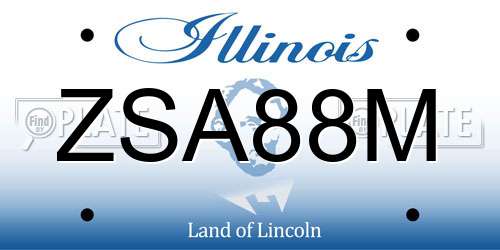 ZSA88M Illinois License Plate
