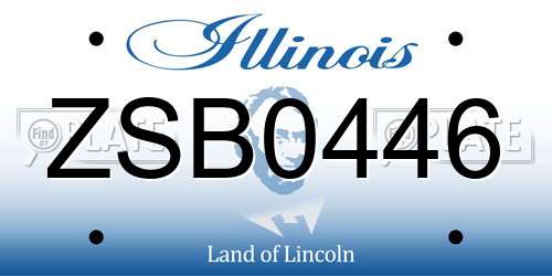 ZSB0446 Illinois License Plate