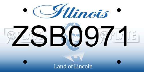 ZSB0971 Illinois License Plate