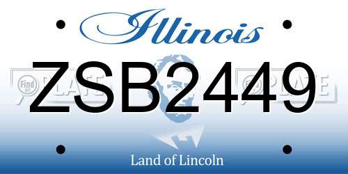 ZSB2449 Illinois License Plate