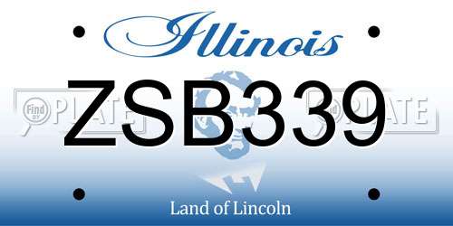 ZSB339 Illinois License Plate
