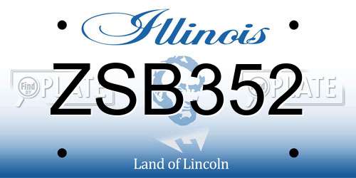 ZSB352 Illinois License Plate