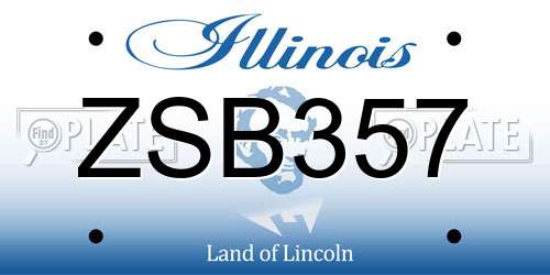 ZSB357 Illinois License Plate