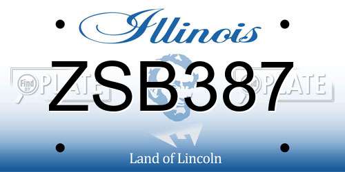 ZSB387 Illinois License Plate