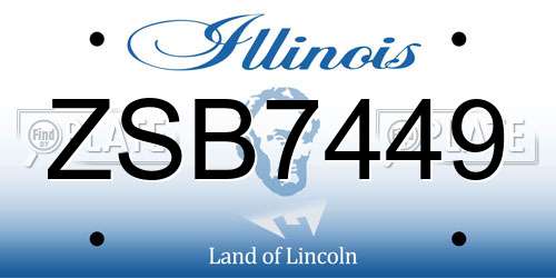ZSB7449 Illinois License Plate