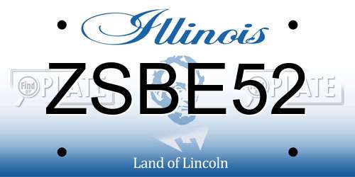 ZSBE52 Illinois License Plate